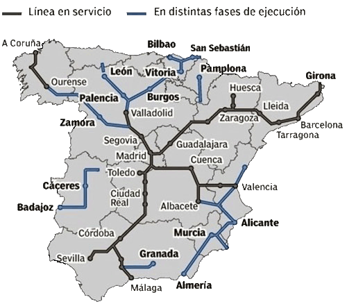carrera izquierda Secretar Trenes de Málaga. Cercanías, media distancia y largo recorrido. Transporte  en Málaga. Guía turística de Málaga.